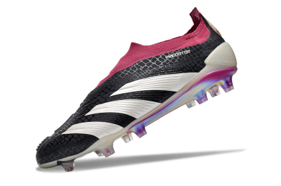 Men's Adidas Predator Accuracy+ FG Firm Ground Low-Tops Football Boots - Black/White/Pink