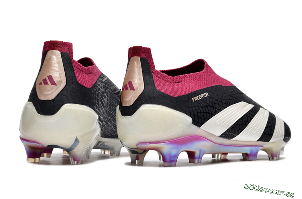 Men's Adidas Predator Accuracy+ FG Firm Ground Low-Tops Football Boots - Black/White/Pink 6