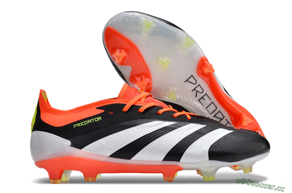 Men's Adidas Predator Accuracy.1 FG Firm Ground Low-Tops Football Boots - Black/White/Red 2