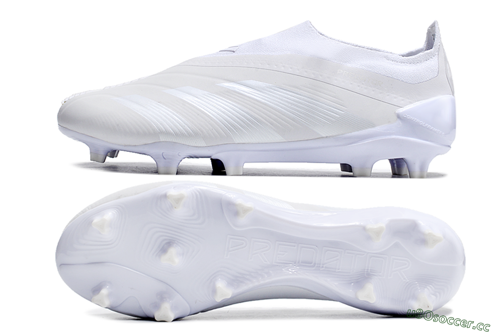 Men's Adidas Predator Accuracy+ FG Firm Ground Low-Tops Football Boots - White/White 1