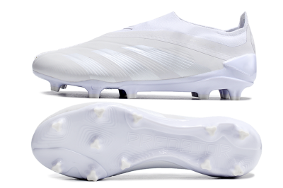 Men's Adidas Predator Accuracy+ FG Firm Ground Low-Tops Football Boots - White/White