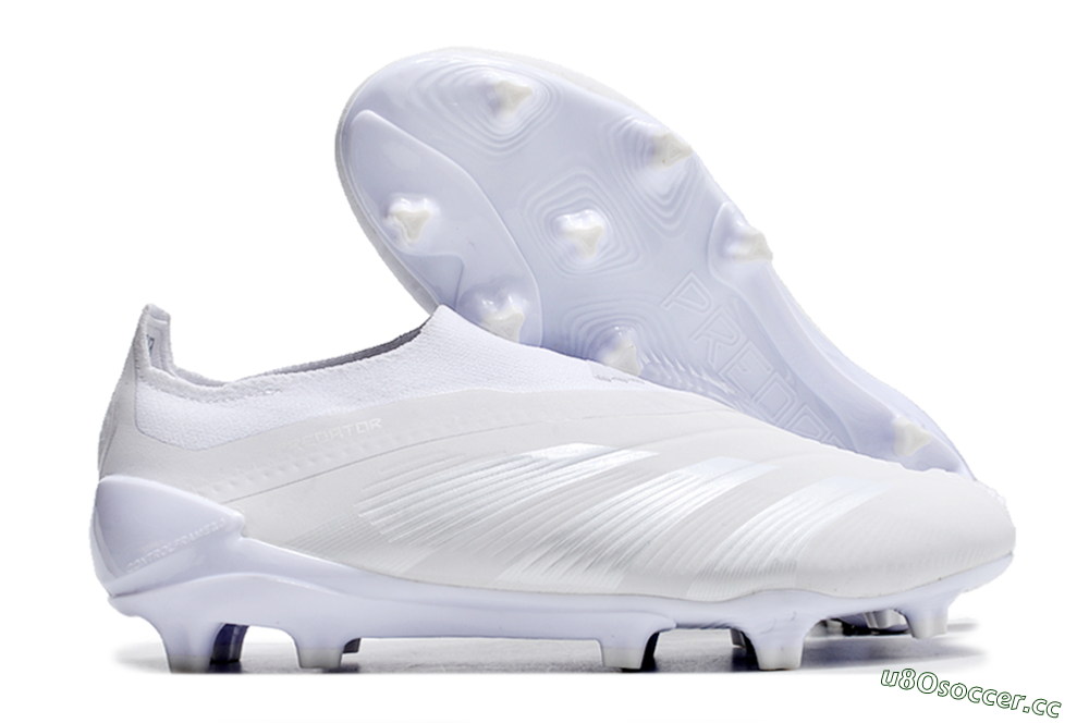 Men's Adidas Predator Accuracy+ FG Firm Ground Low-Tops Football Boots - White/White 2