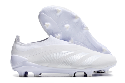 Men's Adidas Predator Accuracy+ FG Firm Ground Low-Tops Football Boots - White/White
