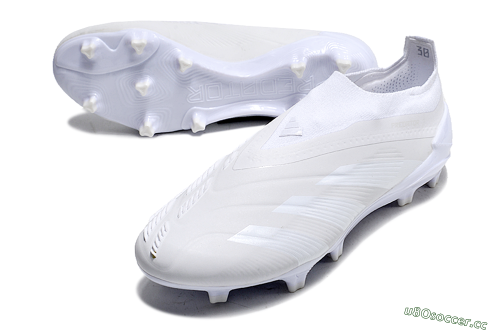 Men's Adidas Predator Accuracy+ FG Firm Ground Low-Tops Football Boots - White/White 3