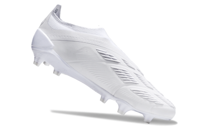 Men's Adidas Predator Accuracy+ FG Firm Ground Low-Tops Football Boots - White/White