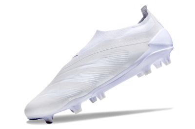 Men's Adidas Predator Accuracy+ FG Firm Ground Low-Tops Football Boots - White/White