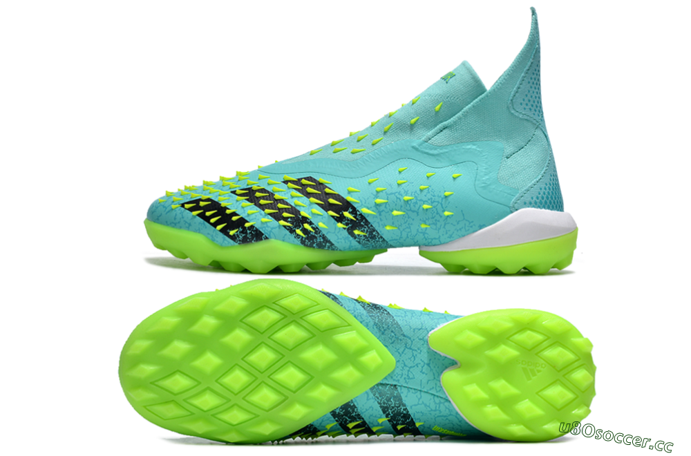 Unisex Adidas Predator Freak+ TF Artificial Turf High-Tops Football Shoes - Blue/Black/Yellow 1