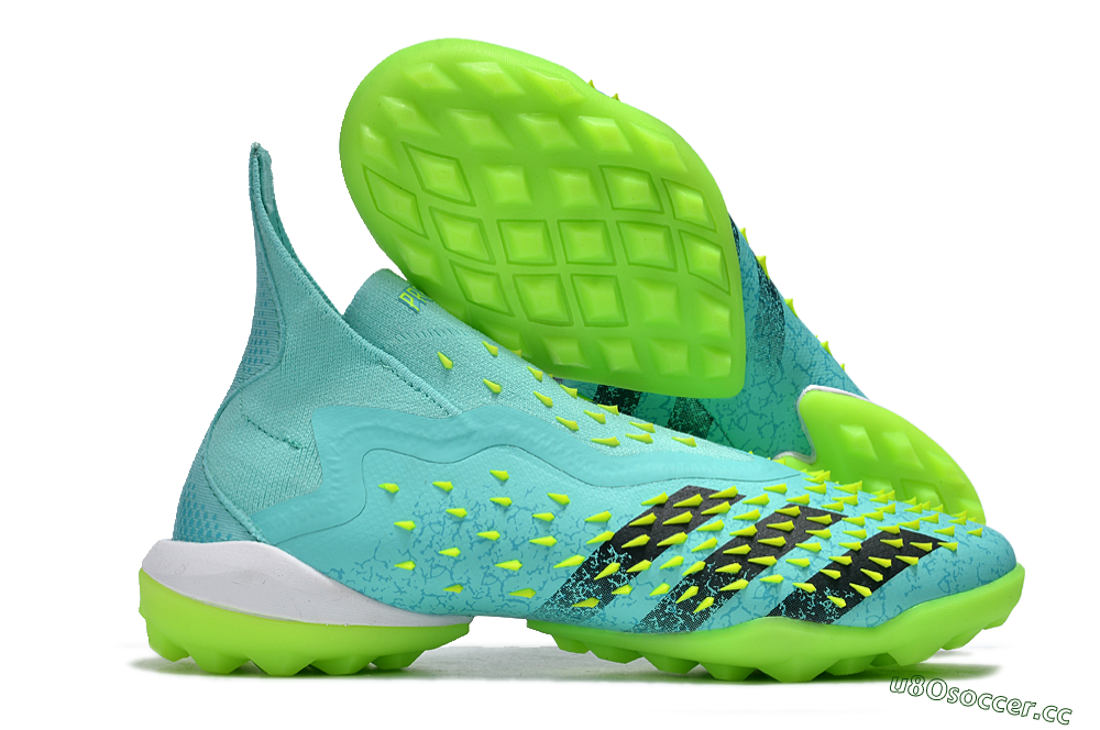 Unisex Adidas Predator Freak+ TF Artificial Turf High-Tops Football Shoes - Blue/Black/Yellow 2
