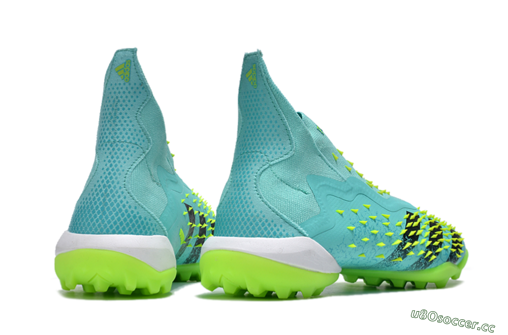 Unisex Adidas Predator Freak+ TF Artificial Turf High-Tops Football Shoes - Blue/Black/Yellow 6