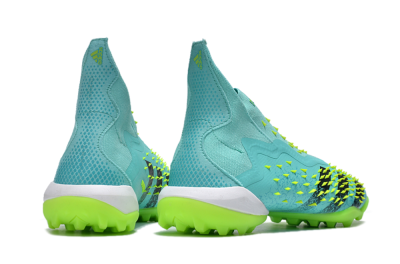 Unisex Adidas Predator Freak+ TF Artificial Turf High-Tops Football Shoes - Blue/Black/Yellow