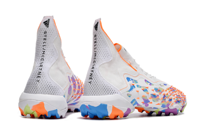Unisex Adidas Predator Freak+ TF Artificial Turf High-Tops Football Shoes - White/Orange/Blue/Purple