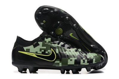 Men's Nike Tiempo Legend 10 Elite FG Firm Ground Low-Tops Football Boots - Black/Camo/Yellow