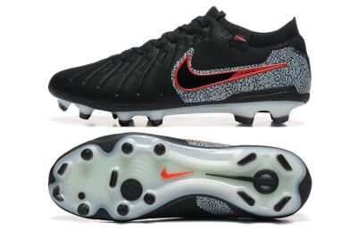 Men's Nike Tiempo Legend 10 Elite FG Firm Ground Low-Tops Football Boots - Black/Red/Grey