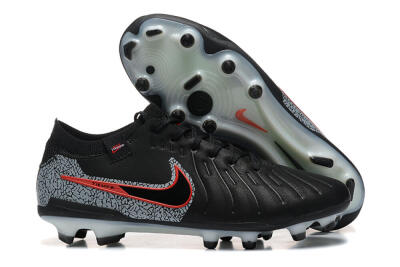 Men's Nike Tiempo Legend 10 Elite FG Firm Ground Low-Tops Football Boots - Black/Red/Grey