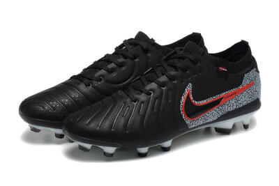 Men's Nike Tiempo Legend 10 Elite FG Firm Ground Low-Tops Football Boots - Black/Red/Grey