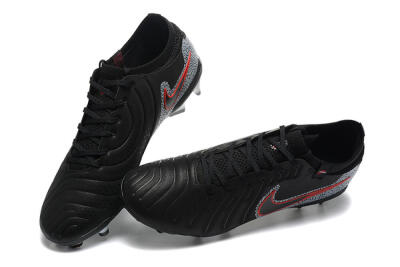 Men's Nike Tiempo Legend 10 Elite FG Firm Ground Low-Tops Football Boots - Black/Red/Grey