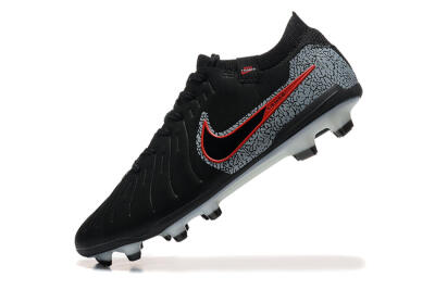 Men's Nike Tiempo Legend 10 Elite FG Firm Ground Low-Tops Football Boots - Black/Red/Grey