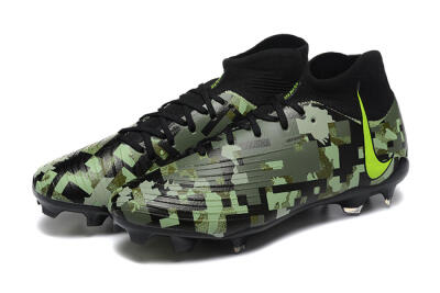 Men's Nike Phantom Luna Elite NU FG Firm Ground High-Tops Football Boots - Black/Camo/Yellow