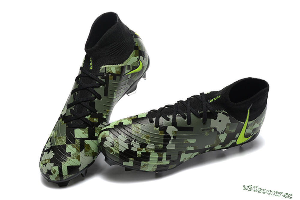 Men's Nike Phantom Luna Elite NU FG Firm Ground High-Tops Football Boots - Black/Camo/Yellow 6