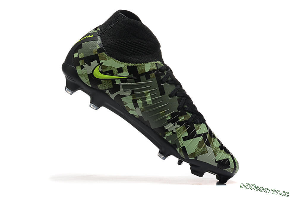 Men's Nike Phantom Luna Elite NU FG Firm Ground High-Tops Football Boots - Black/Camo/Yellow 7