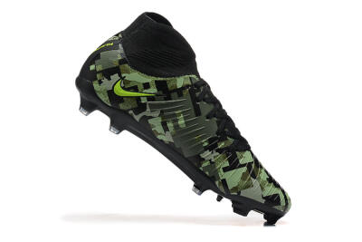 Men's Nike Phantom Luna Elite NU FG Firm Ground High-Tops Football Boots - Black/Camo/Yellow