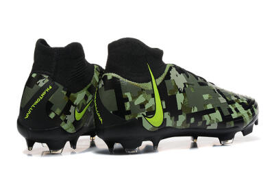 Men's Nike Phantom Luna Elite NU FG Firm Ground High-Tops Football Boots - Black/Camo/Yellow
