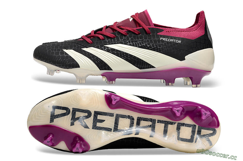 Men's Adidas Predator Accuracy.1 FG Firm Ground Low-Tops Football Boots - Black/White/Purple 1