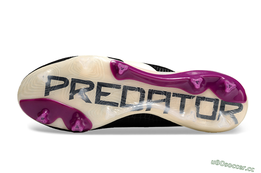 Men's Adidas Predator Accuracy.1 FG Firm Ground Low-Tops Football Boots - Black/White/Purple 6