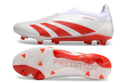 Men's Adidas Predator Accuracy+ FG Firm Ground Low-Tops Football Boots - Beige/White/Red