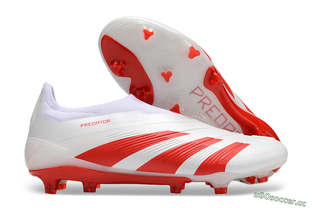 Men's Adidas Predator Accuracy+ FG Firm Ground Low-Tops Football Boots - Beige/White/Red 2