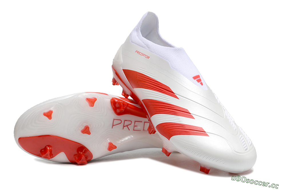 Men's Adidas Predator Accuracy+ FG Firm Ground Low-Tops Football Boots - Beige/White/Red 3