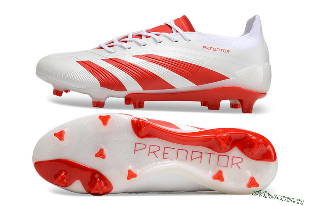 Men's Adidas Predator Accuracy.1 FG Firm Ground Low-Tops Football Boots - Beige/White/Red 1