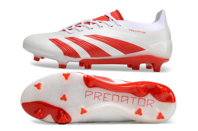 Men's Adidas Predator Accuracy.1 FG Firm Ground Low-Tops Football Boots - Beige/White/Red