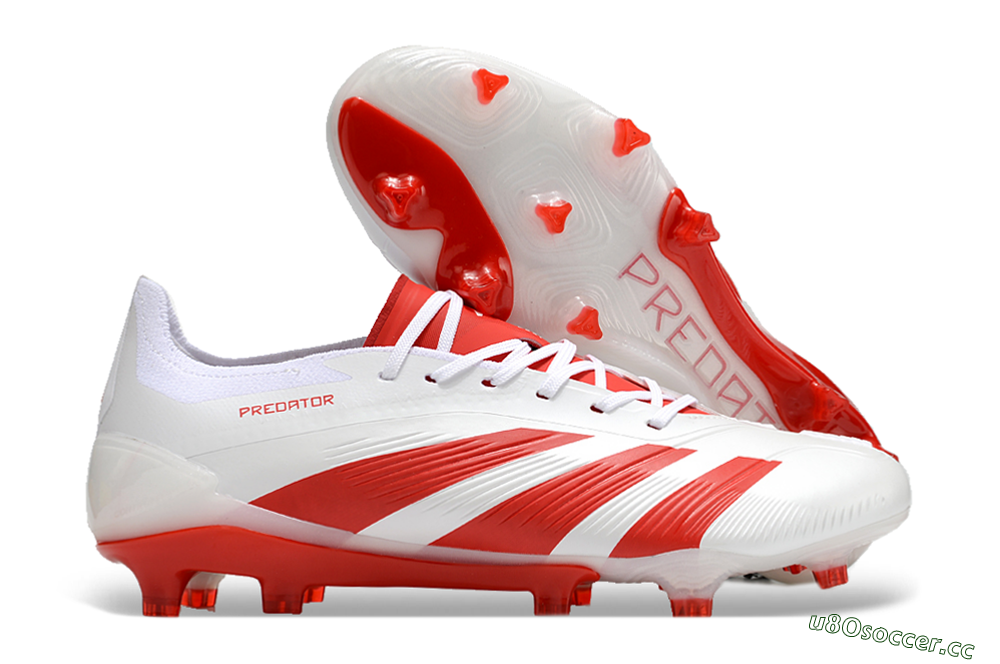Men's Adidas Predator Accuracy.1 FG Firm Ground Low-Tops Football Boots - Beige/White/Red 2
