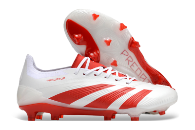 Men's Adidas Predator Accuracy.1 FG Firm Ground Low-Tops Football Boots - Beige/White/Red