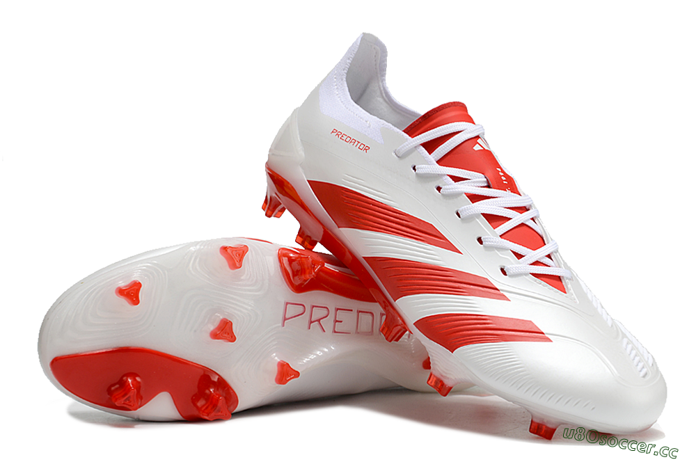 Men's Adidas Predator Accuracy.1 FG Firm Ground Low-Tops Football Boots - Beige/White/Red 3