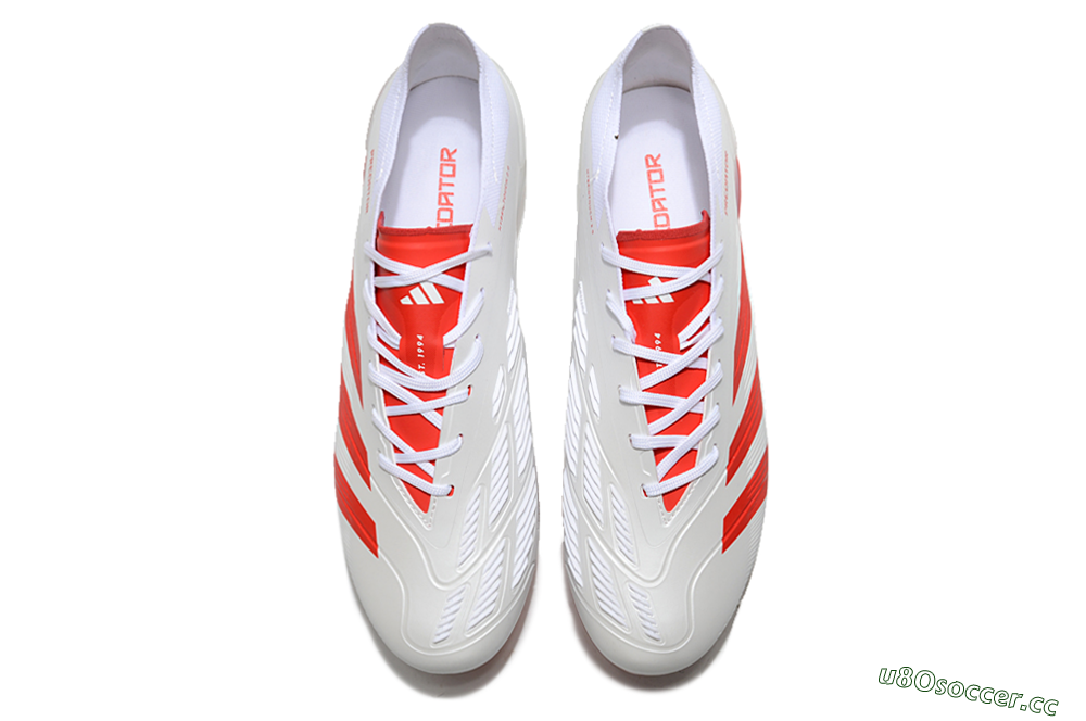 Men's Adidas Predator Accuracy.1 FG Firm Ground Low-Tops Football Boots - Beige/White/Red 4