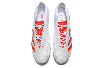 Men's Adidas Predator Accuracy.1 FG Firm Ground Low-Tops Football Boots - Beige/White/Red