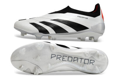 Men's Adidas Predator Accuracy+ FG Firm Ground Low-Tops Football Boots - White/Black/Red
