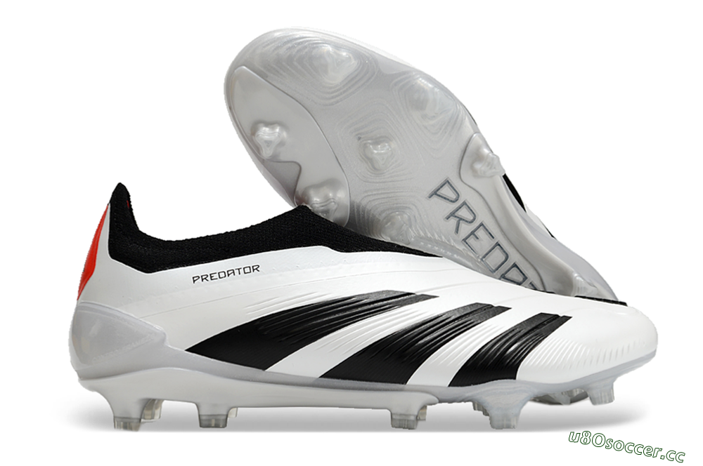Men's Adidas Predator Accuracy+ FG Firm Ground Low-Tops Football Boots - White/Black/Red 2