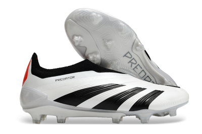 Men's Adidas Predator Accuracy+ FG Firm Ground Low-Tops Football Boots - White/Black/Red