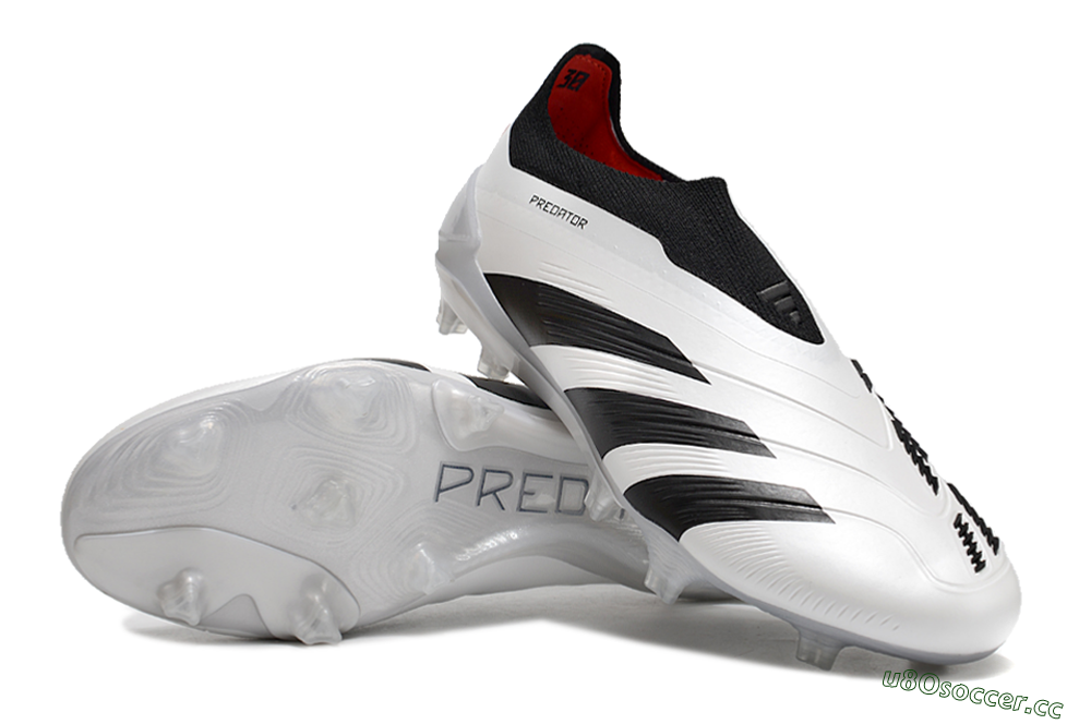 Men's Adidas Predator Accuracy+ FG Firm Ground Low-Tops Football Boots - White/Black/Red 3
