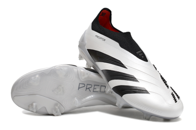 Men's Adidas Predator Accuracy+ FG Firm Ground Low-Tops Football Boots - White/Black/Red
