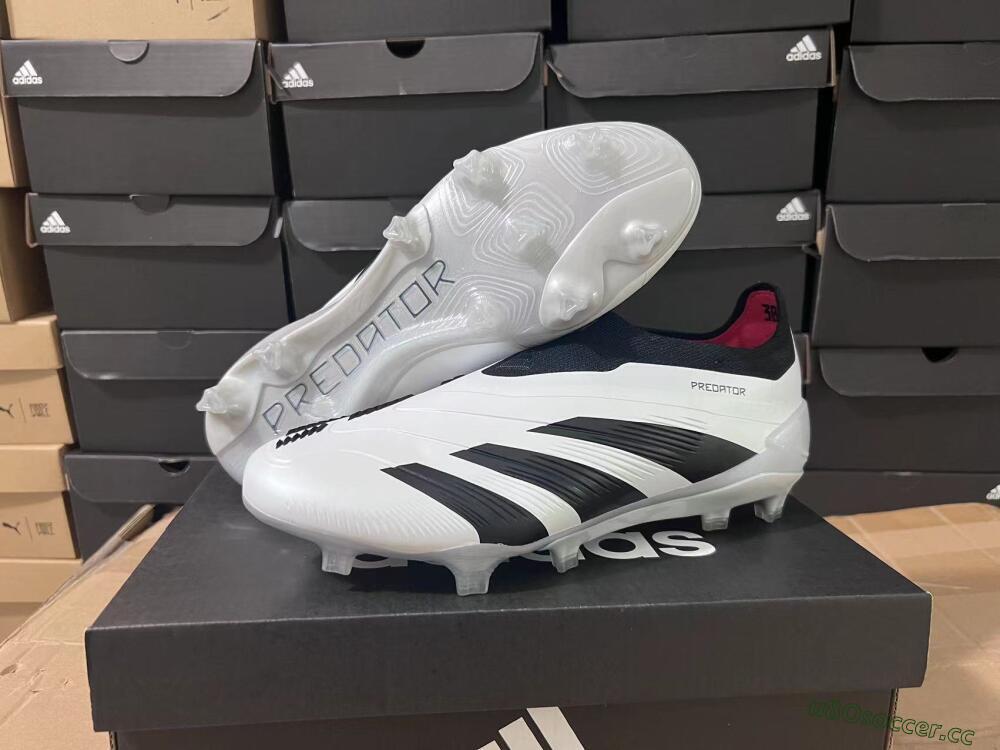 Men's Adidas Predator Accuracy+ FG Firm Ground Low-Tops Football Boots - White/Black/Red 8
