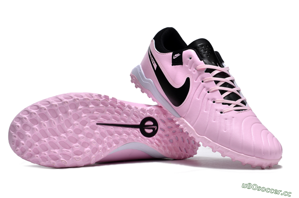Men's Nike Tiempo Legend 10 Pro TF Artificial Turf Low-Tops Football Shoes - Pink/Black/White 1