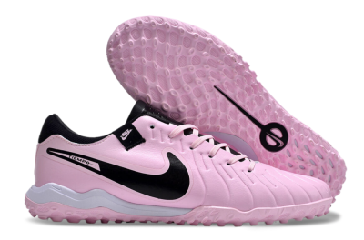 Men's Nike Tiempo Legend 10 Pro TF Artificial Turf Low-Tops Football Shoes - Pink/Black/White