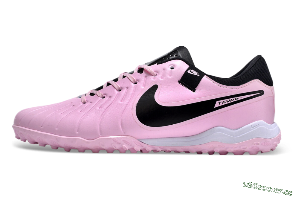 Men's Nike Tiempo Legend 10 Pro TF Artificial Turf Low-Tops Football Shoes - Pink/Black/White 0
