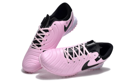 Men's Nike Tiempo Legend 10 Pro TF Artificial Turf Low-Tops Football Shoes - Pink/Black/White