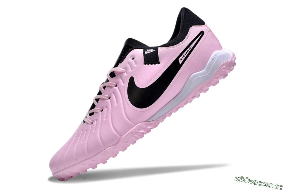 Men's Nike Tiempo Legend 10 Pro TF Artificial Turf Low-Tops Football Shoes - Pink/Black/White 5