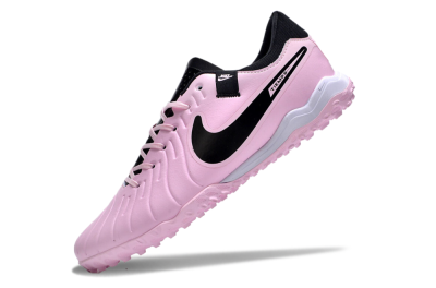 Men's Nike Tiempo Legend 10 Pro TF Artificial Turf Low-Tops Football Shoes - Pink/Black/White